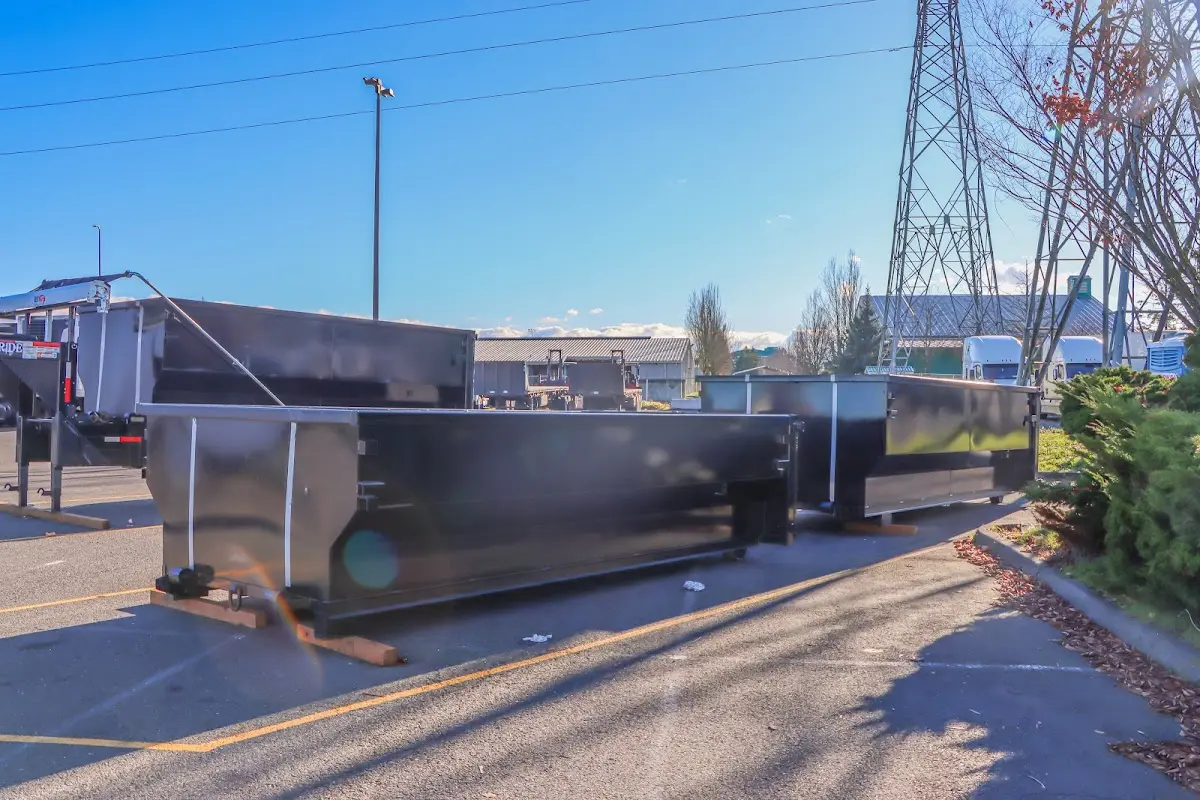 Roll-off dumpster ready for waste disposal at job site for Residential Dumpster Rental in French Valley